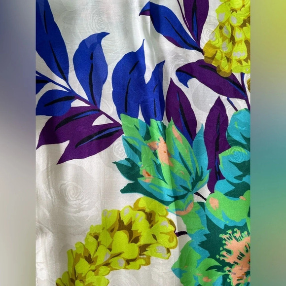 Etro floral print silk viscose blend high rise pockets white size 46/L/10 - Picture 9 of 11